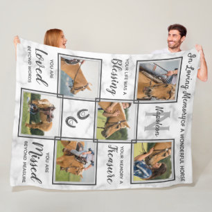 Couverture Polaire En Souvenir Affectueux - Collage Photo de Cheval M