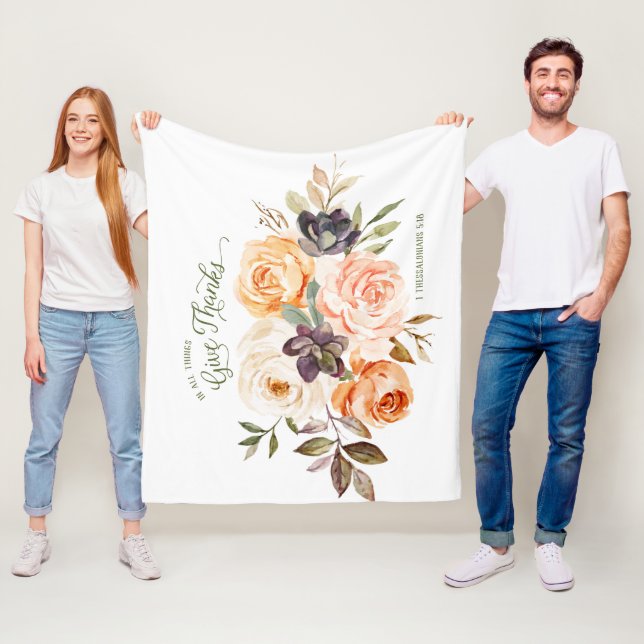 Couverture Polaire En Tout, Remerciez Floral Rose Blanket (En situation)