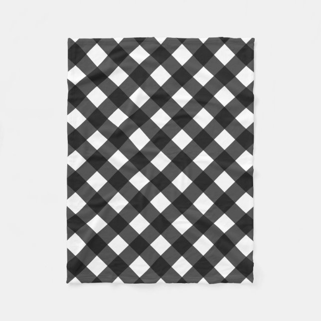 Couverture Polaire En vichy noir et blanc (Devant)