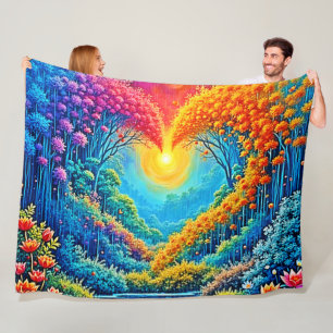 Couverture Polaire Enchanted Forest Heart of Light Design