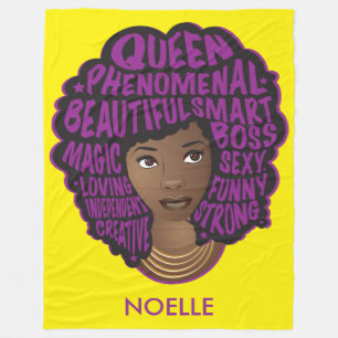 Couverture Polaire Encourager les femmes noires, violettes et jaunes
