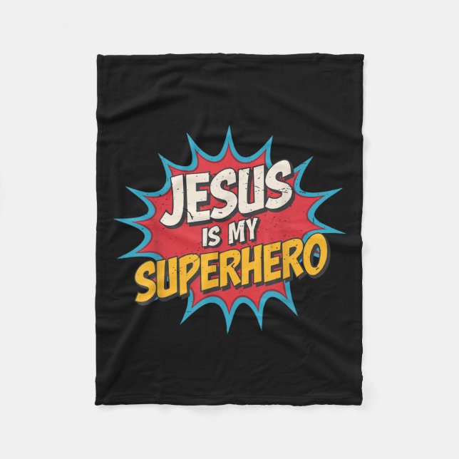 Couverture Polaire Enfant Jésus Est Mon Superhéros Chrétien Dieu Fils (Devant)