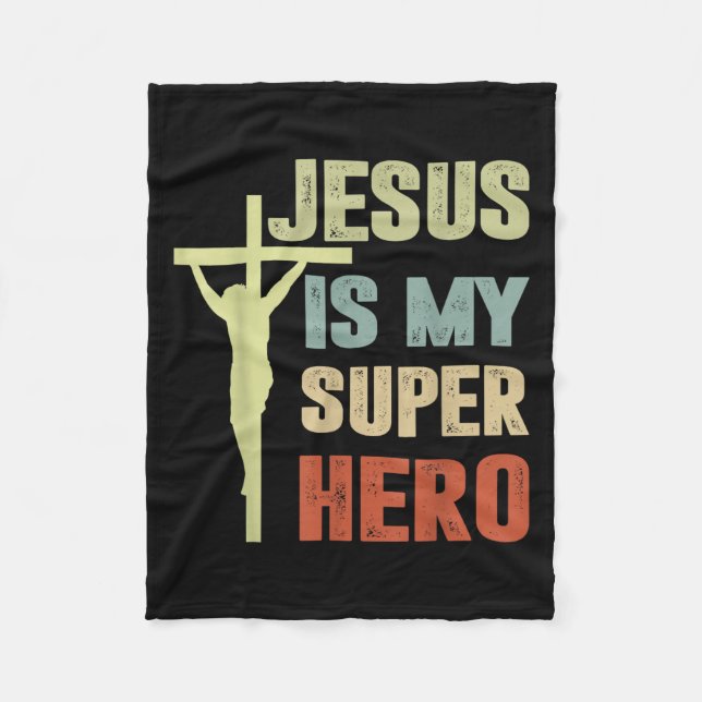 Couverture Polaire Enfant Jésus Est Mon Superhéros Chrétien Dieu Fils (Devant)