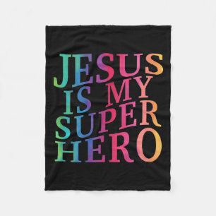 Couverture Polaire Enfant Jésus Est Mon Superhéros Chrétien Dieu Fils