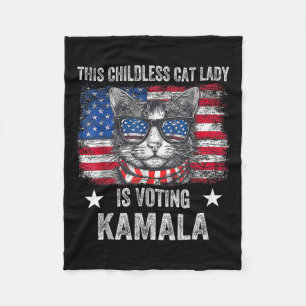 Couverture Polaire Enfant Lady Chat Vote Kamala Harris 2024 Us