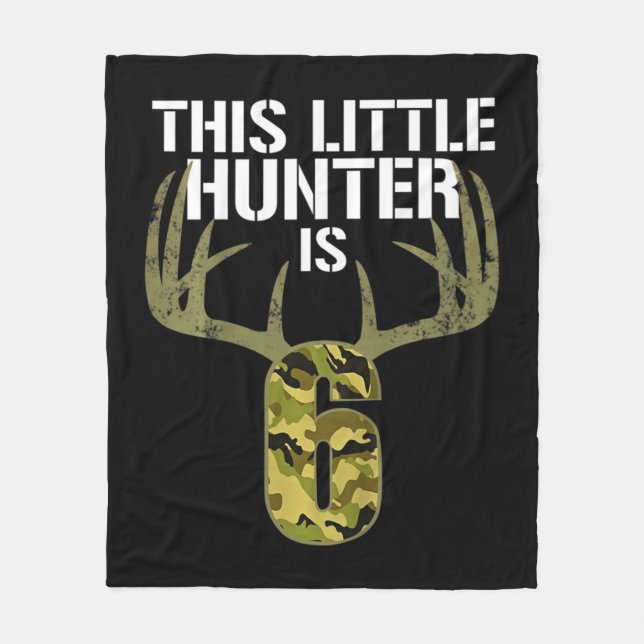 Couverture Polaire Enfants 6e anniversaire Chasse Garçons Fun Deer Hu (Devant)