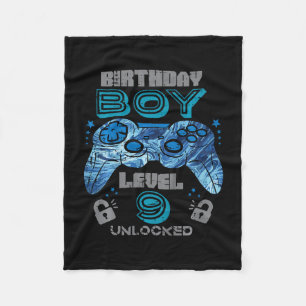 Couverture Polaire Enfants 9e anniversaire Joueur Niveau 9 Débloqué V