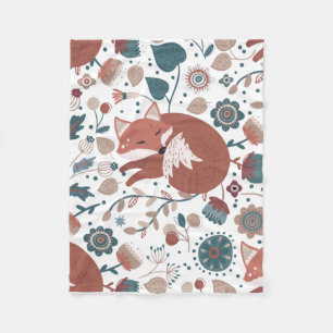 Couverture Polaire Enfants Boho Style Fox Fleece Blanket