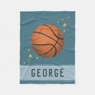 Couverture Polaire Enfants Cute Navy Blue Basketball Sports Garçons