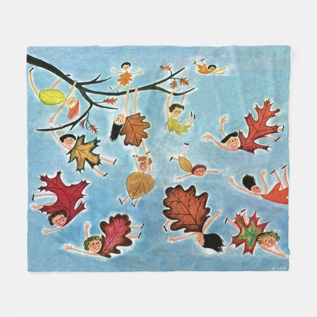 Couverture Polaire Enfants de feuille (Devant (Horizontal))