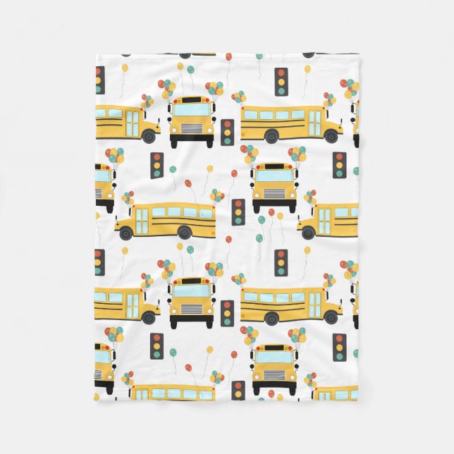 Couverture Polaire Enfants de la fête des autobus scolaires (Devant)