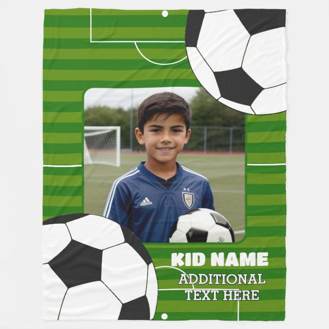 Couverture Polaire Enfants de soccer personnalisés (Devant)