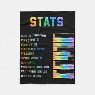 Couverture Polaire Enfants drôles avec des stats Adhd Neurodiversité