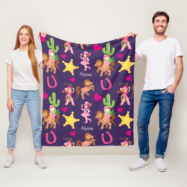Couverture Polaire Enfants Motifs Pink Purple (En situation)