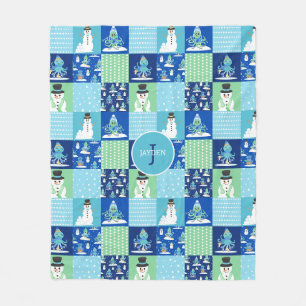 Couverture Polaire Enfants Pieuvre Sports d'hiver Patchwork Personnal