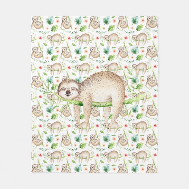 Couverture Polaire Enfants Sleepy Time Sloth (Devant)