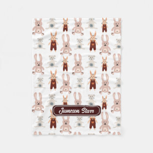 Couverture Polaire Enfants Teddy Bear Chat Panda Bunny Toy Motif