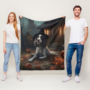 Couverture Polaire English Springer Spaniel Citrouilles Halloween Épo