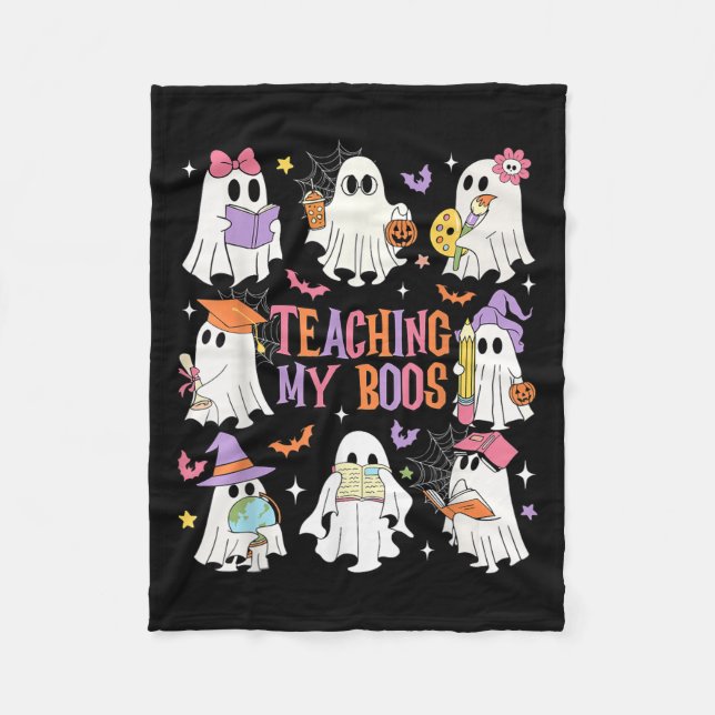 Couverture Polaire Enseigner Mes Boos Enseignant Cute Ghost Enseignan (Devant)