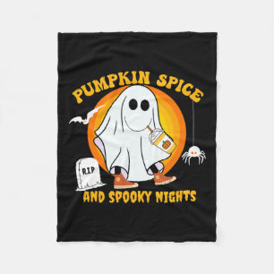 Couverture Polaire Épice citrouille Latte Automne Vibe Halloween Gho