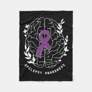 Couverture Polaire Epilepsie Sensibilisation Ribbon Purple Epilepsie