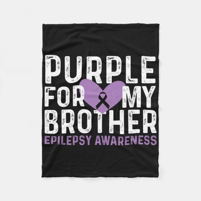 Couverture Polaire Epilepsy Awareness Purple For My Brother Ribbon  (Devant)