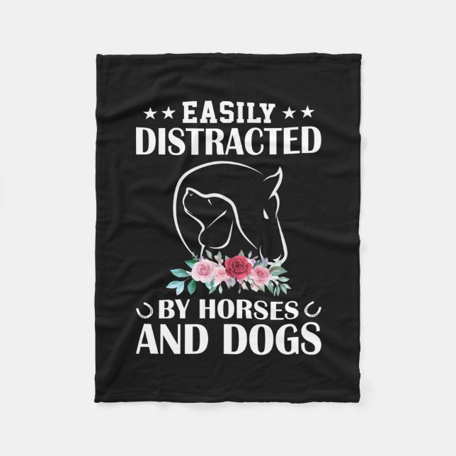 Couverture Polaire Equestrian Gift | Easily Distracted By Horses (Devant)