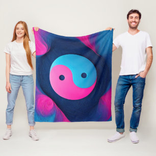 Couverture Polaire Équilibre géométrique : Motif dynamique Yin Yang