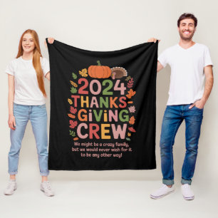 Couverture Polaire Équipage de Thanksgiving familial 2024 Dinde Corre