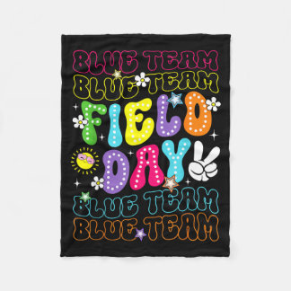 Couverture Polaire Équipe bleue Groovy Retro Camp Color Men Day sur l