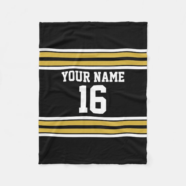 Couverture Polaire Équipe cycliste Black with Gold White Stripes (Devant)