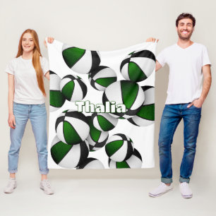 Couverture Polaire équipe de basket-ball couleur vert noir décor spor