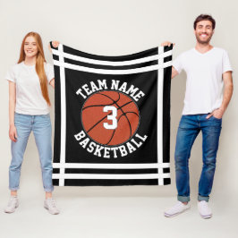 Couverture Polaire Équipe de basket-ball personnalisée Nom et numéro 