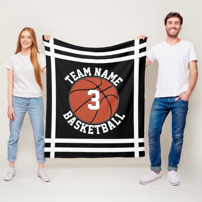 Couverture Polaire Équipe de basket-ball personnalisée Nom et numéro  (En situation)