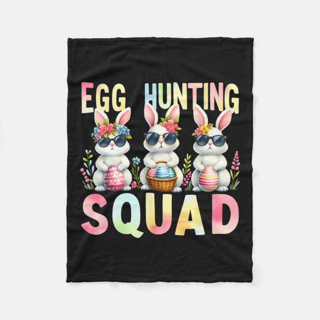 Couverture Polaire Équipe de chasse aux oeufs Jour de Pâques Chasse a (Devant)