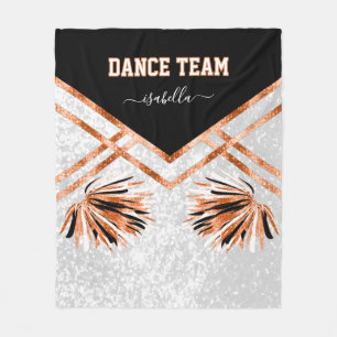 Couverture Polaire Équipe de danse Blanche polaire noire, blanche et