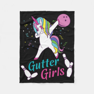 Couverture Polaire Équipe de quilles Licorne Gutter Girls Soirée de L