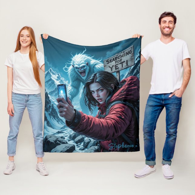 Couverture Polaire Équipe de recherche Yeti Bigfoot Sasquatch Selfie (En situation)