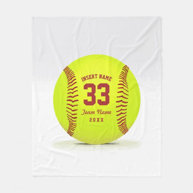Couverture Polaire Équipe de softball personnalisée (Devant)