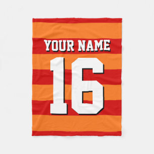 Couverture Polaire Équipe rouge citrouille Orange Jersey Preppy Strip