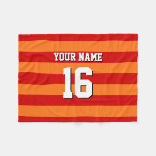 Couverture Polaire Équipe rouge citrouille Orange Jersey Preppy Strip