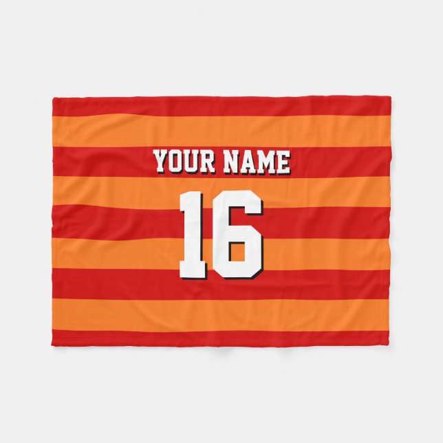 Couverture Polaire Équipe rouge citrouille Orange Jersey Preppy Strip (Devant (Horizontal))