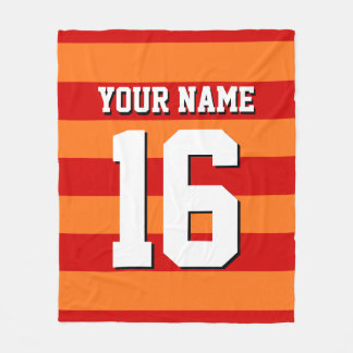 Couverture Polaire Équipe rouge citrouille Orange Jersey Preppy Strip