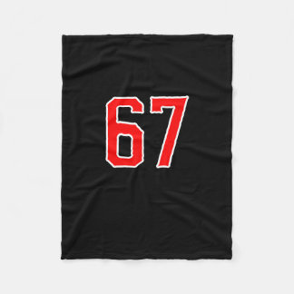 Couverture Polaire Équipe sportive blanche rouge numéro #67 Swea