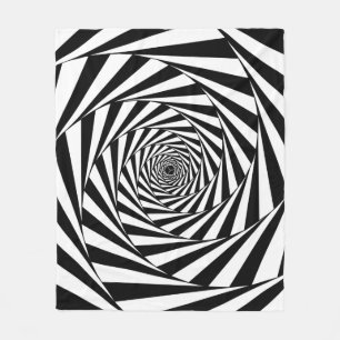 Couverture Polaire Escalier en spirale tourbillonnant abstrait noir e