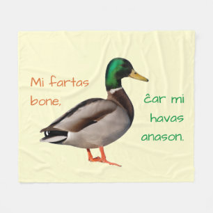 Couverture Polaire Espéranto : Je vais bien, car j'ai un canard.