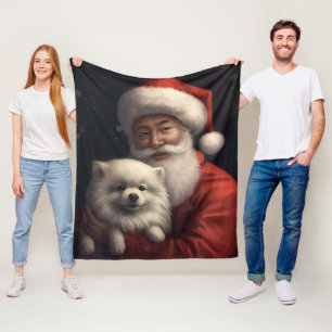 Couverture Polaire Esquimau américain avec le Père Noël Festif de Noë