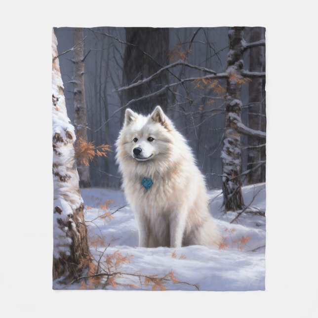 Couverture Polaire Esquimau Américain Laisser Neige Noël (Devant)