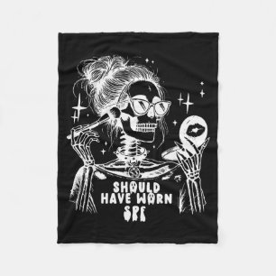Couverture Polaire Esthéticienne de soins de peau Halloween squelette