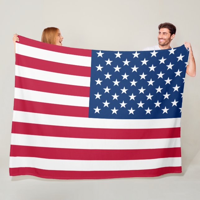 Couverture Polaire États-Unis Drapeau américain étoiles et rayures (En situation)